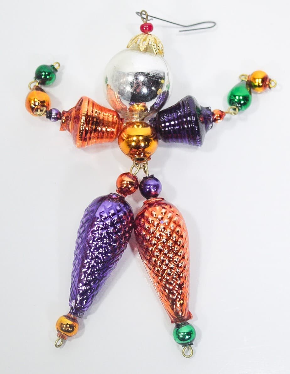 CHRISTOPHER RADKO Vintage Multicolor Wiggle Man Glass Christmas Ornament - Thumbnail 2