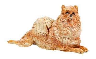 EVE PEARCE Hand Crafted England Pomeranian Dog Porcelain Figure OOAK - Image 1