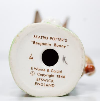 BESWICK ENGLAND Beatrix Potter "Benjamin Bunny" Porcelain Figurine - Thumbnail 5