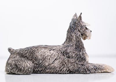 EVE PEARCE Handcrafted Made In England Porcelain Schnauzer Dog Figurine OOAK - Thumbnail 4