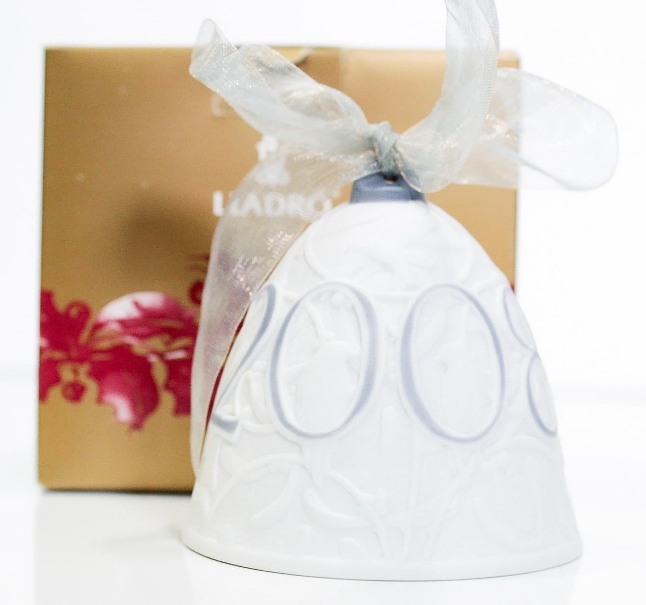 Vintage LLADRO Spain Porcelain 2008 Matte Christmas Bell In Original Box - Image 1