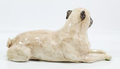 EVE PEARCE Hand Crafted England Pug Dog Porcelain Figure Hallmarked OOAK - Thumbnail 5