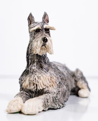 EVE PEARCE Handcrafted Made In England Porcelain Schnauzer Dog Figurine OOAK - Thumbnail 5