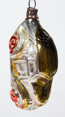 Vintage West Germany Gold Silver Car Automobile Glass Christmas Ornament - Thumbnail 3