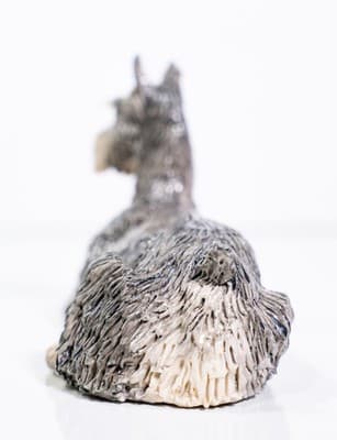 EVE PEARCE Handcrafted Made In England Porcelain Schnauzer Dog Figurine OOAK - Thumbnail 3