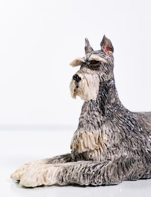 EVE PEARCE Handcrafted Made In England Porcelain Schnauzer Dog Figurine OOAK - Thumbnail 2