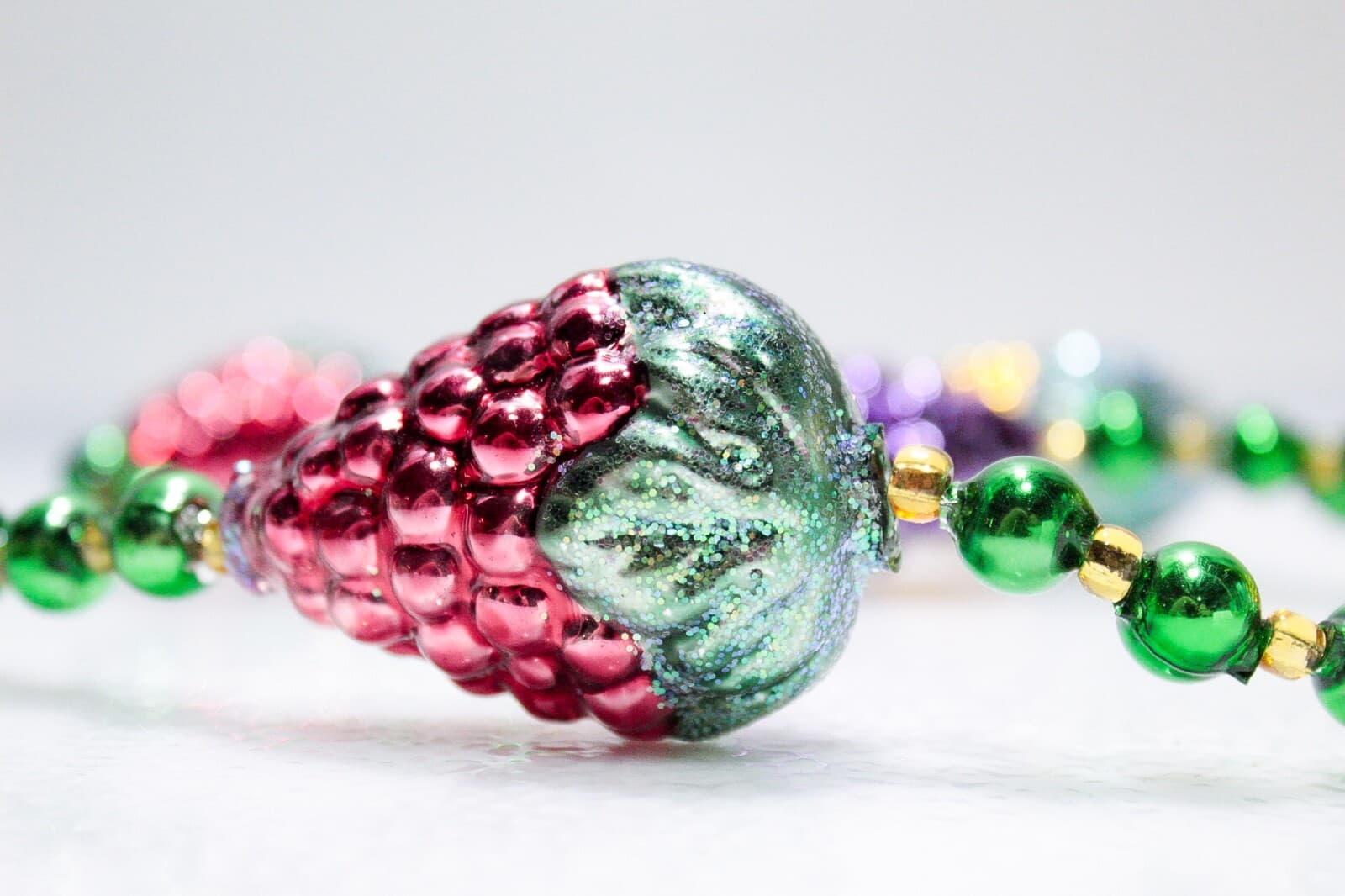 CHRISTOPHER RADKO "Frosty Harvest" Vineyard Grapes Glass Christmas Garland 36" - Thumbnail 4
