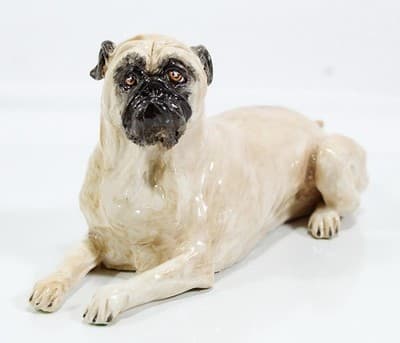 EVE PEARCE Hand Crafted England Pug Dog Porcelain Figure Hallmarked OOAK - Thumbnail 2