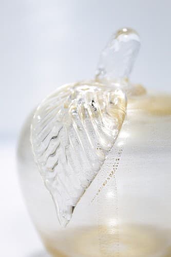MURANO Italy Vintage Gold Flaked Apple Fruit Art Glass Paperweight - Thumbnail 2