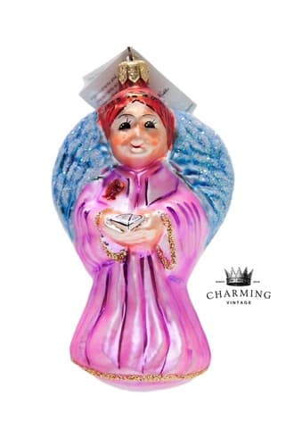 CHRISTOPHER RADKO 1995 "On Wings of Hope" Angel Blown Glass Christmas Ornament - Image 1