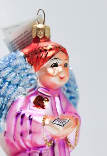 CHRISTOPHER RADKO 1995 "On Wings of Hope" Angel Blown Glass Christmas Ornament - Thumbnail 7