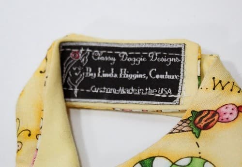 Designer LINDA HIGGINS Couture Classy Doggie Designs Yellow Small Dog Dress - Thumbnail 3