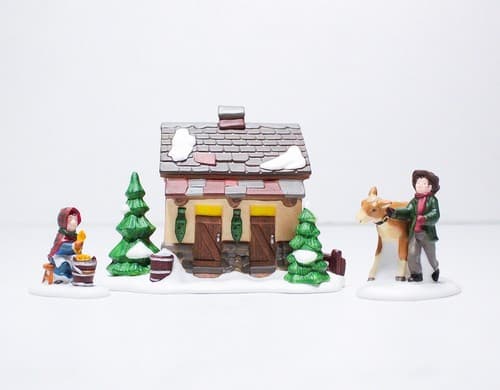 Department 56 "TENDING THE NEW CALVES" Christmas Heritage Village w/ Box - Thumbnail 4