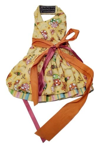 Designer LINDA HIGGINS Couture Classy Doggie Designs Yellow Small Dog Dress - Image 1