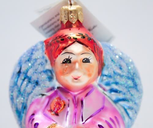 CHRISTOPHER RADKO 1995 "On Wings of Hope" Angel Blown Glass Christmas Ornament - Thumbnail 4