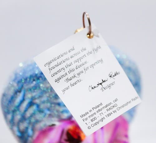 CHRISTOPHER RADKO 1995 "On Wings of Hope" Angel Blown Glass Christmas Ornament - Thumbnail 9