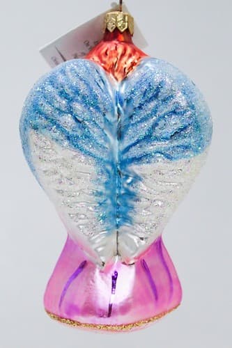 CHRISTOPHER RADKO 1995 "On Wings of Hope" Angel Blown Glass Christmas Ornament - Thumbnail 3