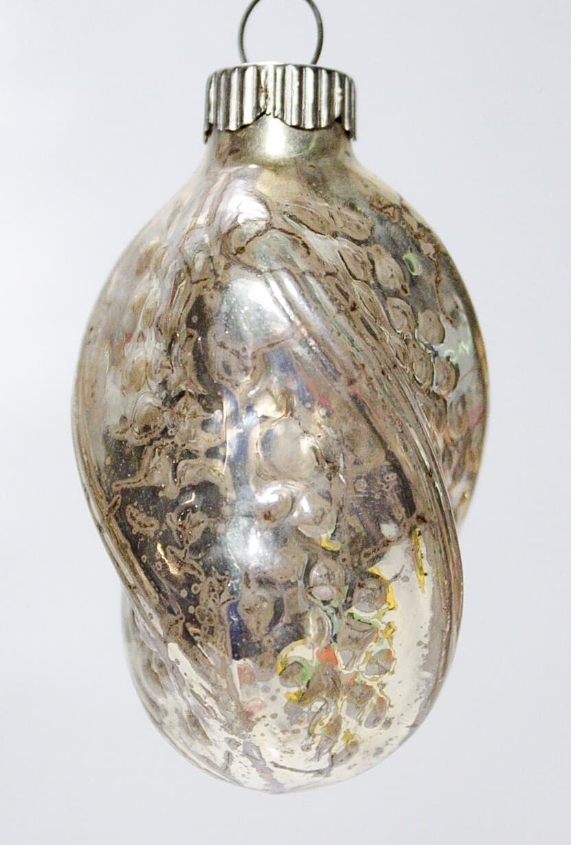 Shiny Brite U.S.A. Vintage Bumpy Spiral Silvered Glass Christmas Ornament - Thumbnail 2