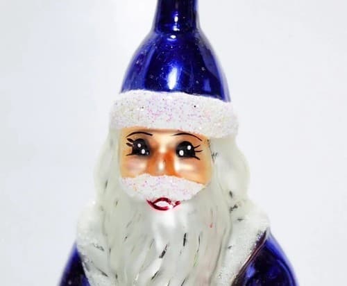 Vintage Christopher Radko Santa Delivers Fruit Basket Glass Christmas Ornament - Thumbnail 3