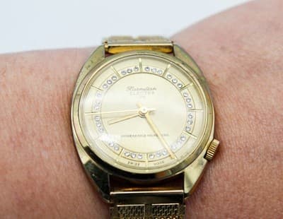 Hormilton Electra Swiss Made Gold Tone Mechanical Wind-Up Wristwatch Vintage - Thumbnail 8