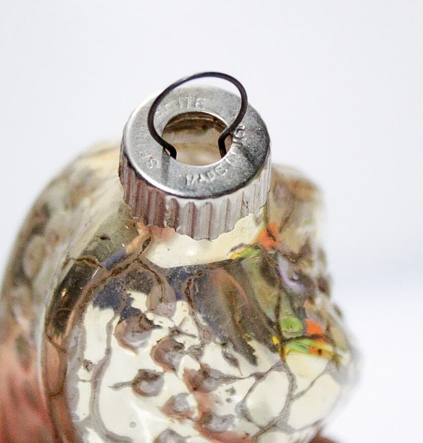 Shiny Brite U.S.A. Vintage Bumpy Spiral Silvered Glass Christmas Ornament - Thumbnail 5