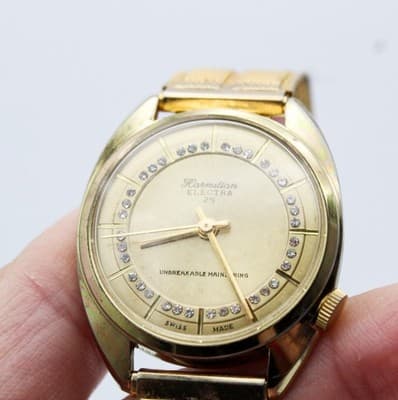 Hormilton Electra Swiss Made Gold Tone Mechanical Wind-Up Wristwatch Vintage - Thumbnail 3