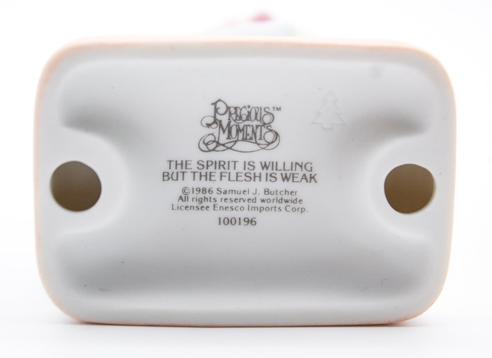 Precious Moments The Spirit Is Willing But The Flesh Is Weak Figurine 1986 - Thumbnail 6