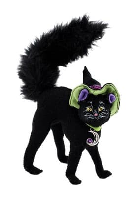 Vintage 2009 ANNALEE Mobilitee Sparkle Black Cat Artisan Halloween Doll - Image 1
