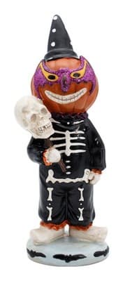 Vtg Pumpkin In Skeleton Costume Halloween Holiday Figure Decoration - Image 1