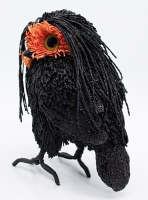 PIER 1 IMPORTS "Wicked Owl" Glitter Accent Owl Bird Halloween Figure Decoration - Thumbnail 4