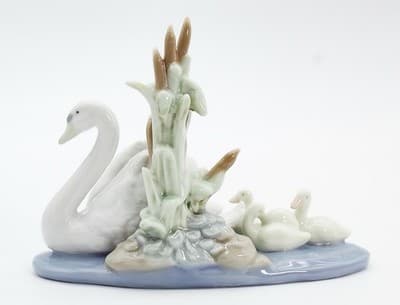 Vintage LLADRO Made In Spain Follow Me Swan Porcelain Figurine - Thumbnail 4