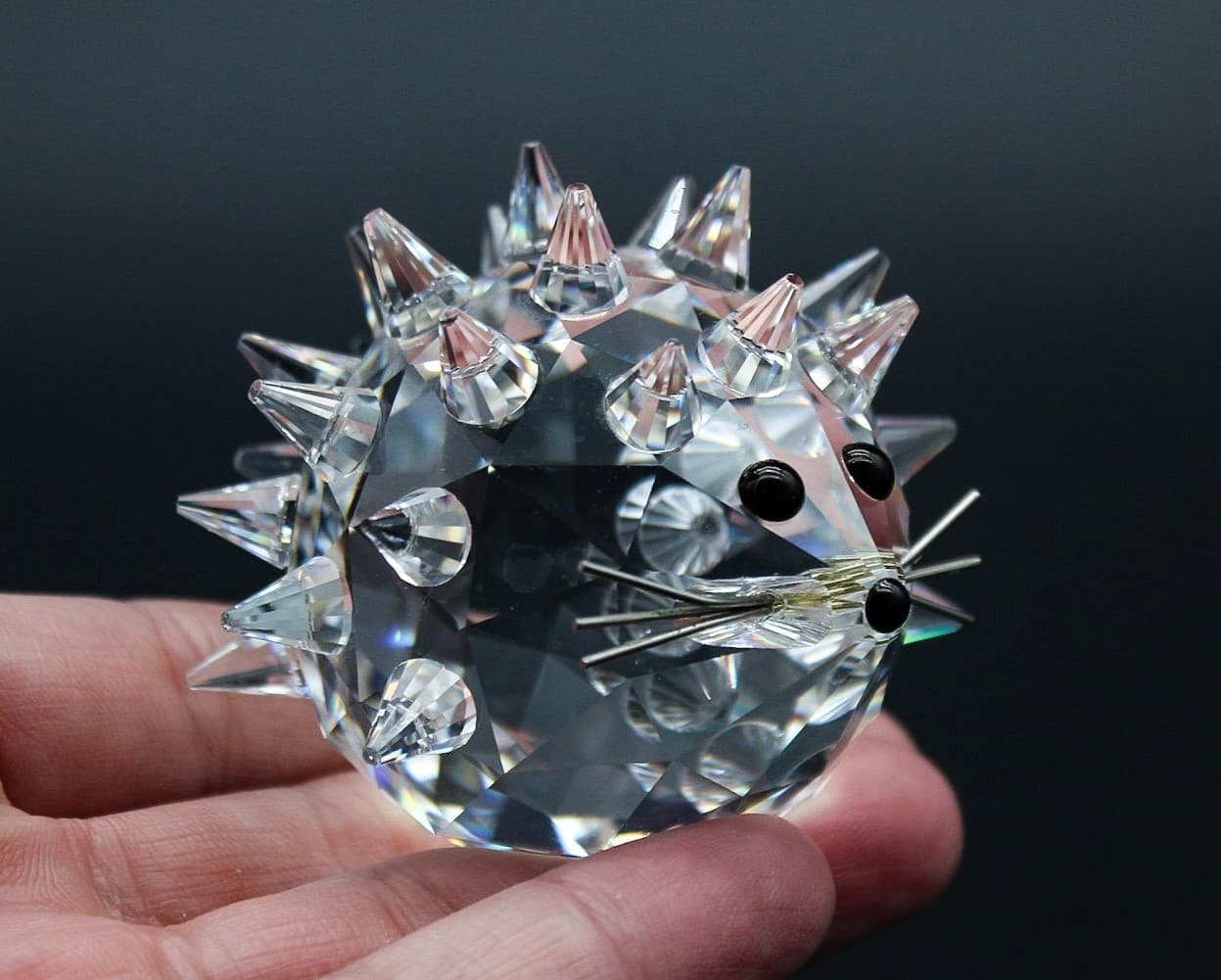 Swarovski Hedgehog Silver Crystal Faceted Austria Figurine By Max Schreck - Thumbnail 2