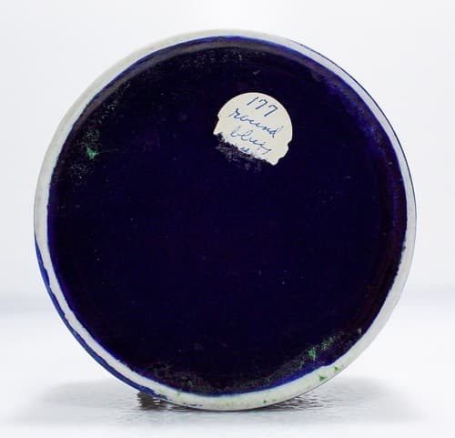 Vintage French Gold Gilt Cobalt Blue Porcelain Round Trinket Box - Thumbnail 10
