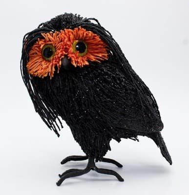 PIER 1 IMPORTS "Wicked Owl" Glitter Accent Owl Bird Halloween Figure Decoration - Thumbnail 8