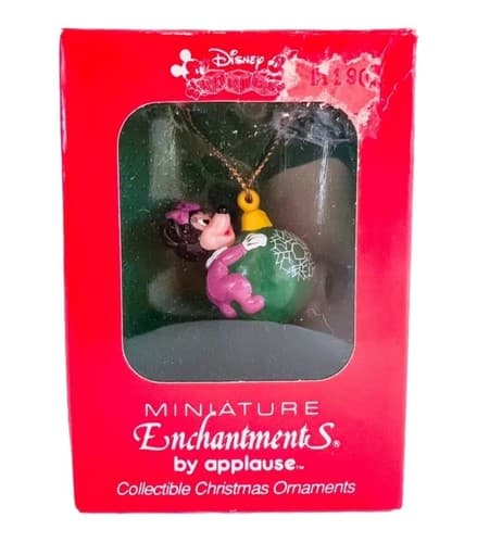 Enchantments Applause Disney Baby Minnie Mouse on Ball Mini Christmas Ornament - Image 1
