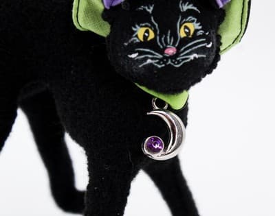 Vintage 2009 ANNALEE Mobilitee Sparkle Black Cat Artisan Halloween Doll - Thumbnail 3