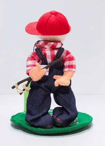 Vintage ANNALEE Mobilitee Logo Boy w/ Slingshot Doll Original Tag #9626 - Thumbnail 7