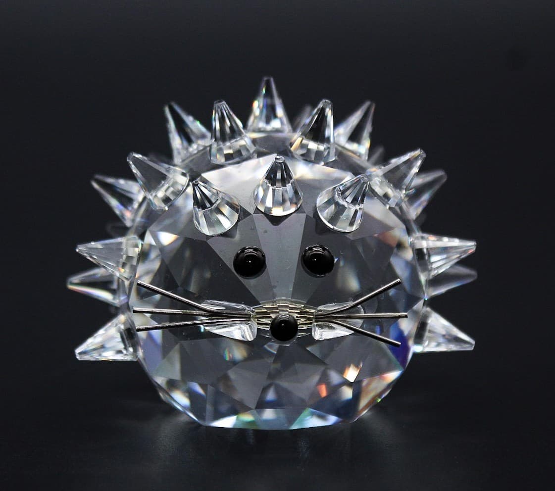 Swarovski Hedgehog Silver Crystal Faceted Austria Figurine By Max Schreck - Thumbnail 8
