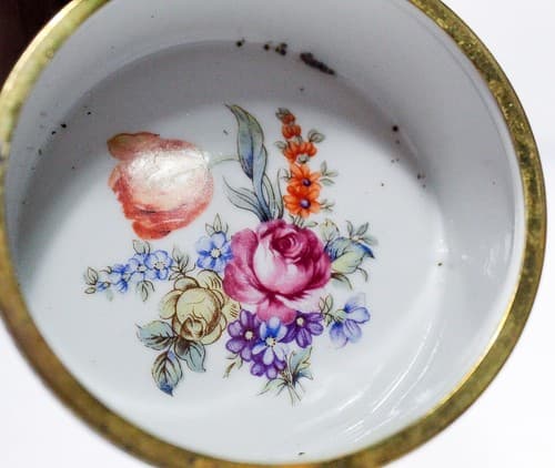Vintage French Gold Gilt Cobalt Blue Porcelain Round Trinket Box - Thumbnail 8