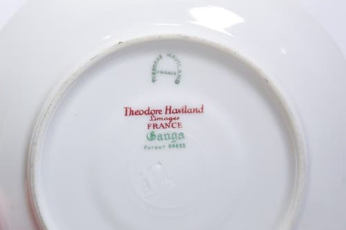 LIMOGES France T. Haviland Floral Motif Porcelain Boullion Cup & Saucer Antique - Thumbnail 6