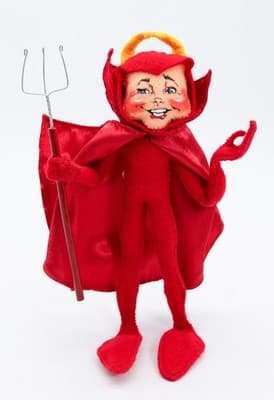 2008 ANNALEE Mobilitee Devil Elf Costume Halloween Artisan Doll - Thumbnail 7