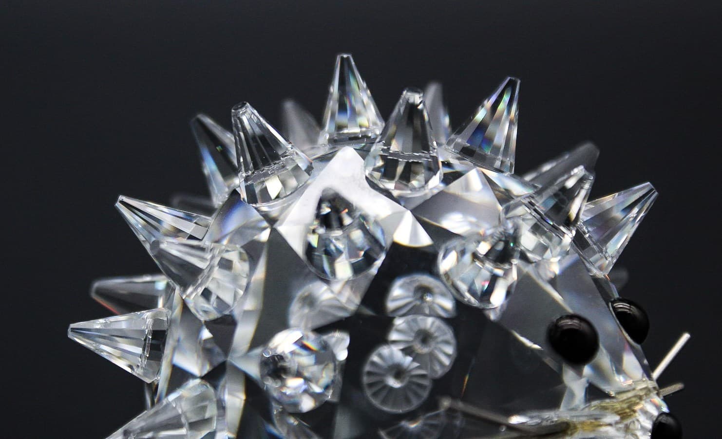Swarovski Hedgehog Silver Crystal Faceted Austria Figurine By Max Schreck - Thumbnail 3