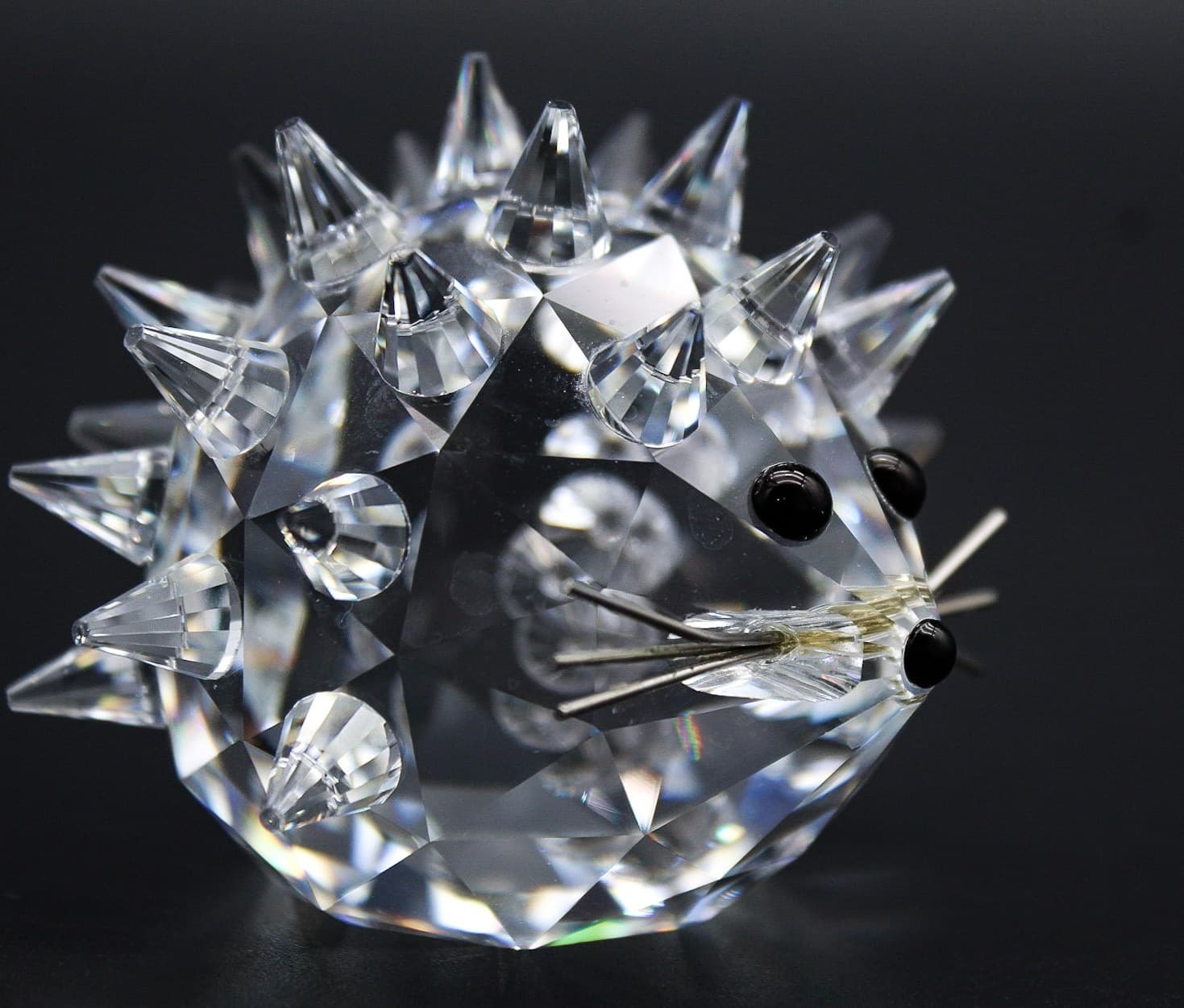 Swarovski Hedgehog Silver Crystal Faceted Austria Figurine By Max Schreck - Thumbnail 4
