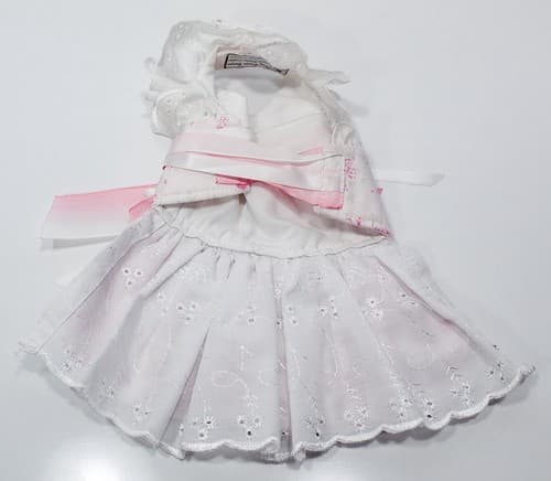 Designer LINDA HIGGINS Couture Classy Doggie Designs Pink/White Small Dog Dress - Thumbnail 3