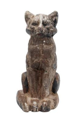 Antique Cast Iron Sitting Cat Animal Heavy Doorstop Figure 9" - Image 1