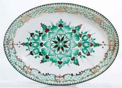 Vintage Hand Painted Enamel ARTA Austria Small Oval Dish Trinket Dish - Image 1