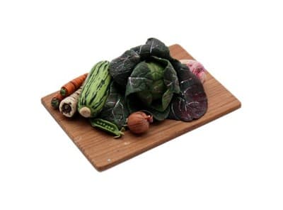 Vintage Dollhouse Miniature Luxury Vegetables On Board Kitchen Accessory 1:12 - Image 1