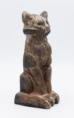 Antique Cast Iron Sitting Cat Animal Heavy Doorstop Figure 9" - Thumbnail 5