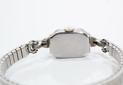 Vintage ROAMER Analog Antimagnetic Swiss Crystal Ladies Wristwatch Stretch Band - Thumbnail 5