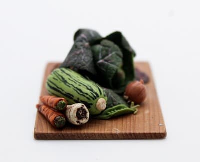 Vintage Dollhouse Miniature Luxury Vegetables On Board Kitchen Accessory 1:12 - Thumbnail 6